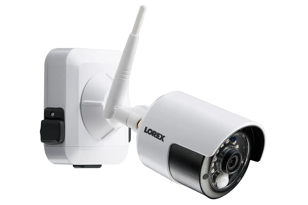 1080p Wire Free Camera System, featuring 4 Battery Powered White Outdoor Cameras and 16GB DVR