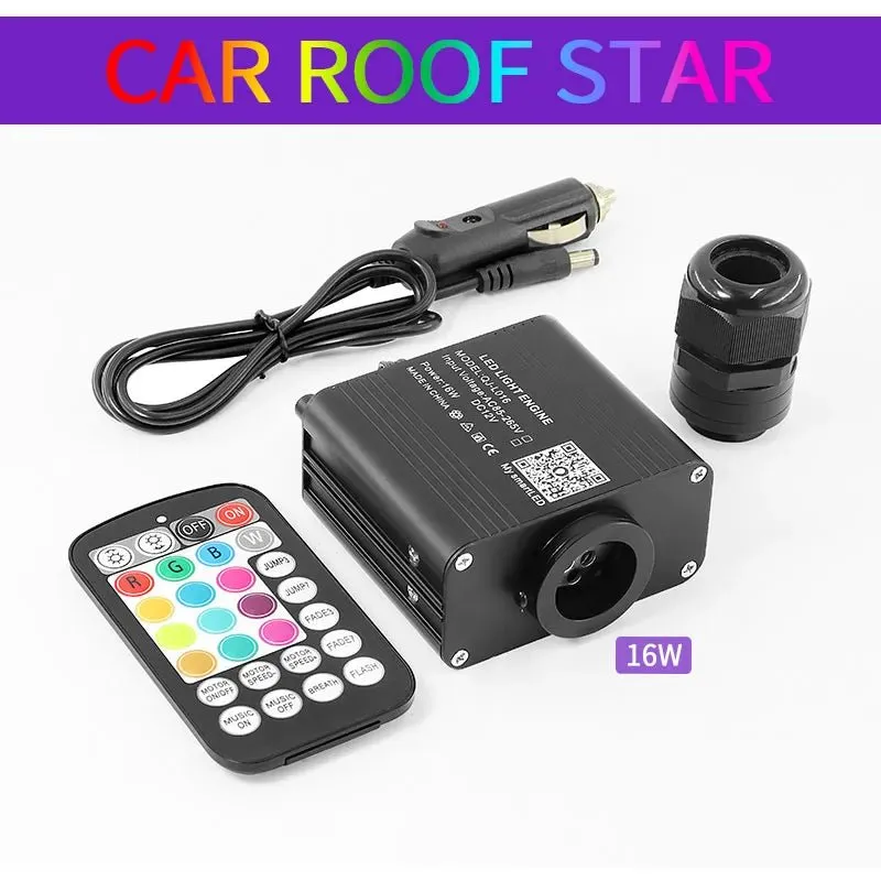 16W Twinkle Starry Sky Car Star Ceiling  Light  Fiber Optic Light Led  Star Roof Interior Atmosphere Light Car Home Decor