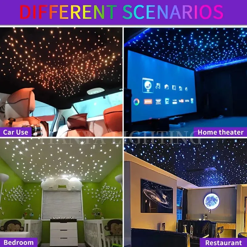 16W Twinkle Starry Sky Car Star Ceiling  Light  Fiber Optic Light Led  Star Roof Interior Atmosphere Light Car Home Decor