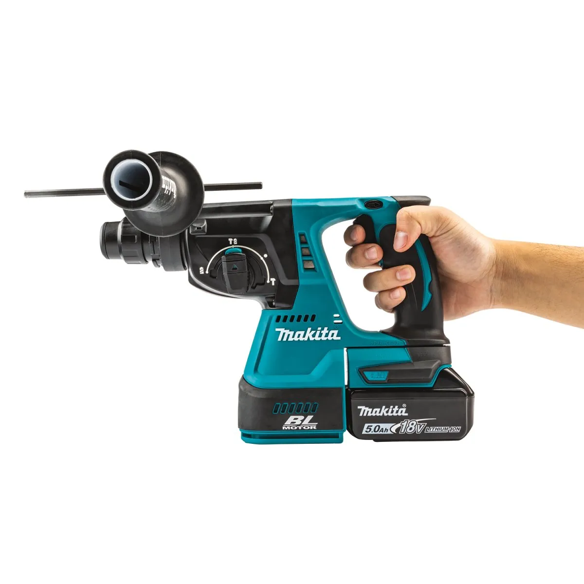 18V LXT® Lithium‑Ion Brushless Cordless 1" Rotary Hammer Kit, accepts SDS‑PLUS bits, w/ HEPA Dust Extractor Attachment (5.0Ah)