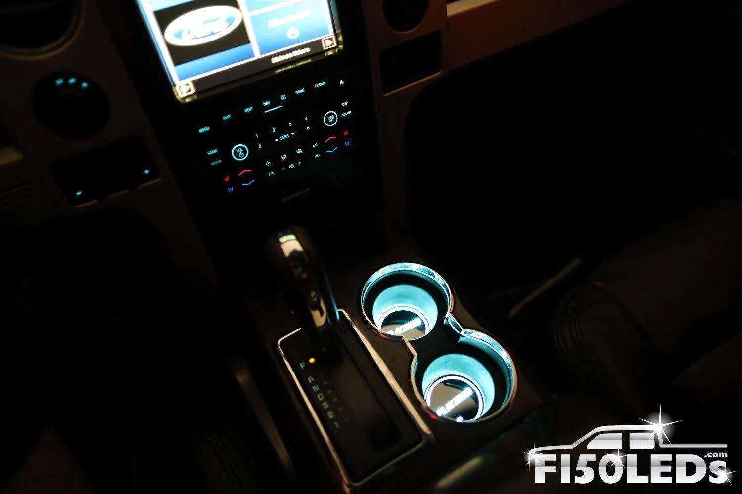 2009-14 F150 LED Cup Holder Coaster Kit