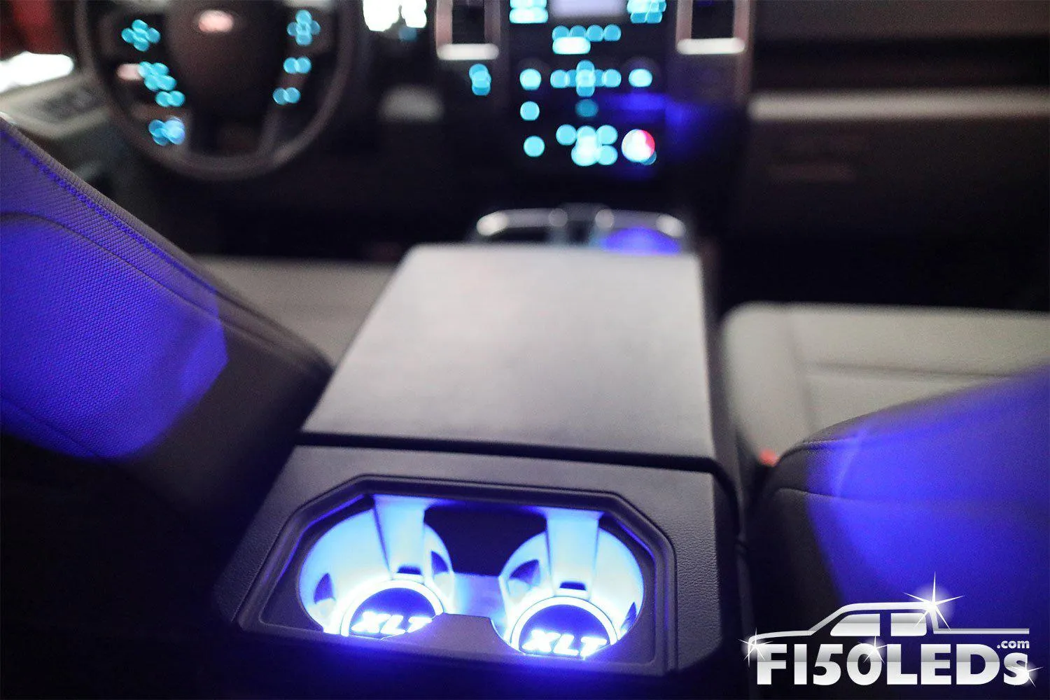 2015 - 2020 F150 LED RGB Cup Holder Coaster Light Kit