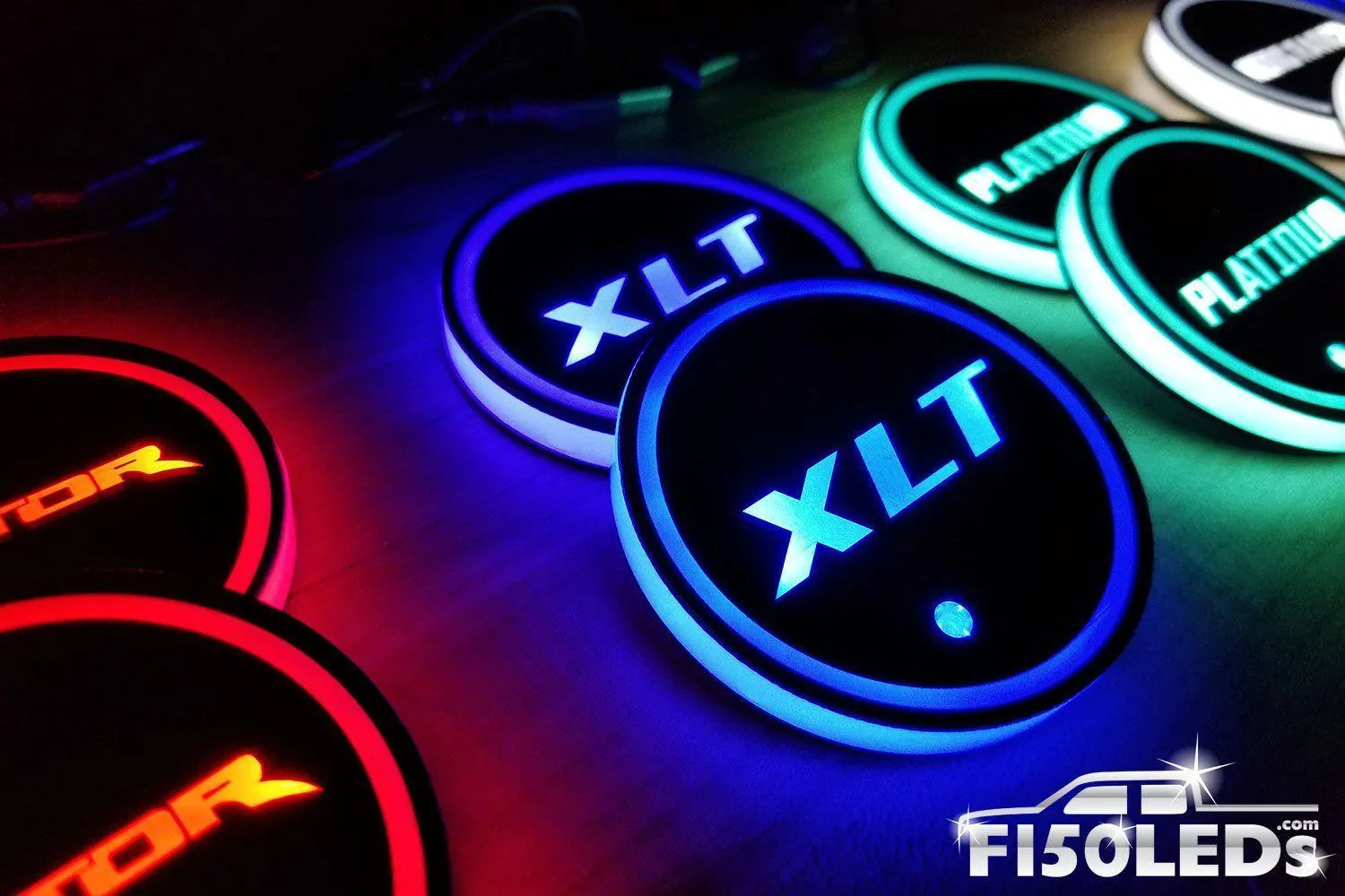 2015 - 2020 F150 LED RGB Cup Holder Coaster Light Kit