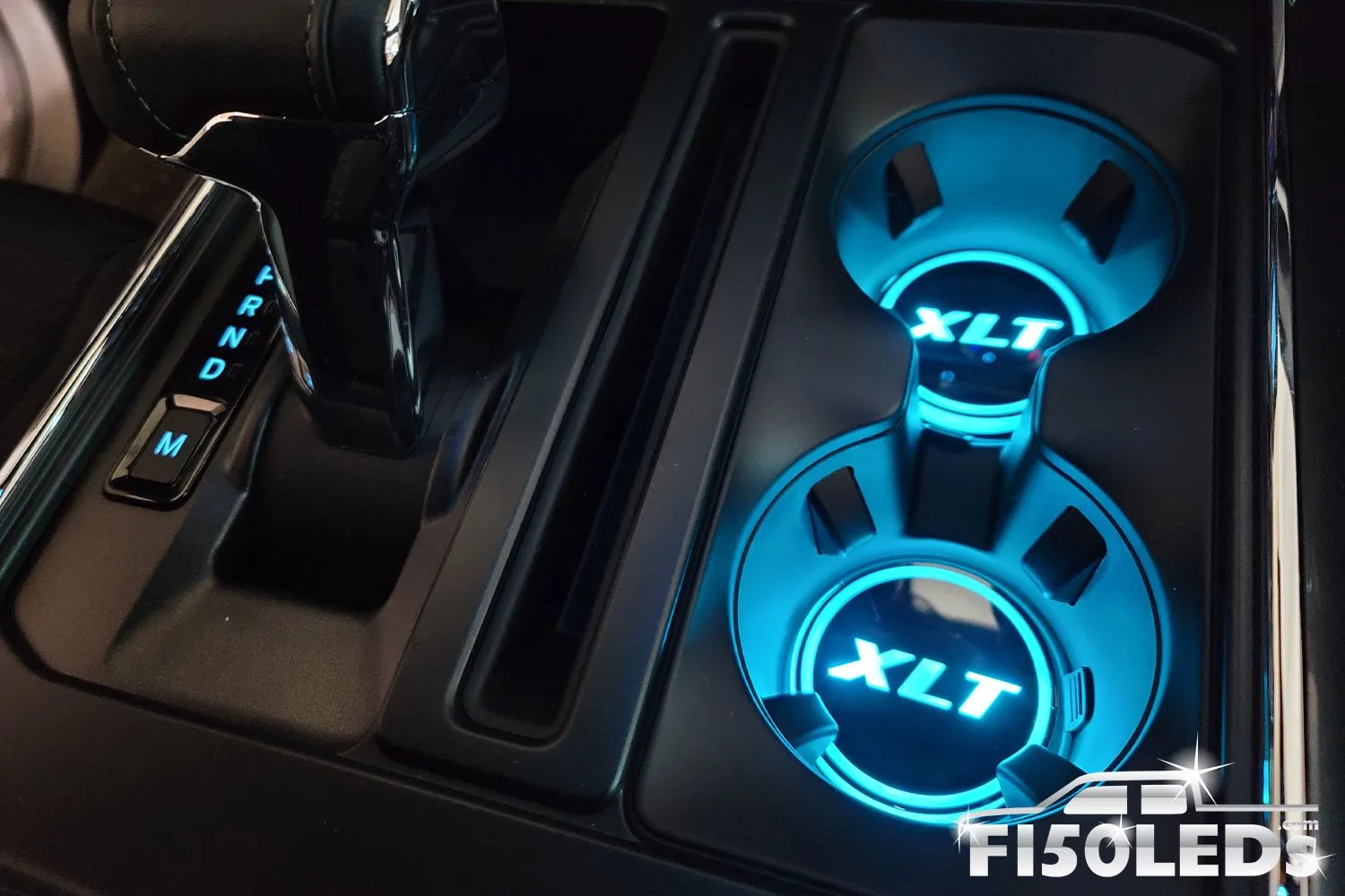 2021 - 2023 F150 LED RGB Cup Holder Coaster Light Kit