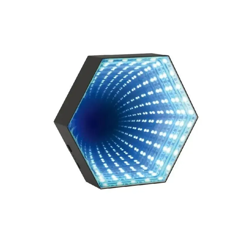 3D Infinity Mirror Tunnel Light - Hypnotic RGB Illumination