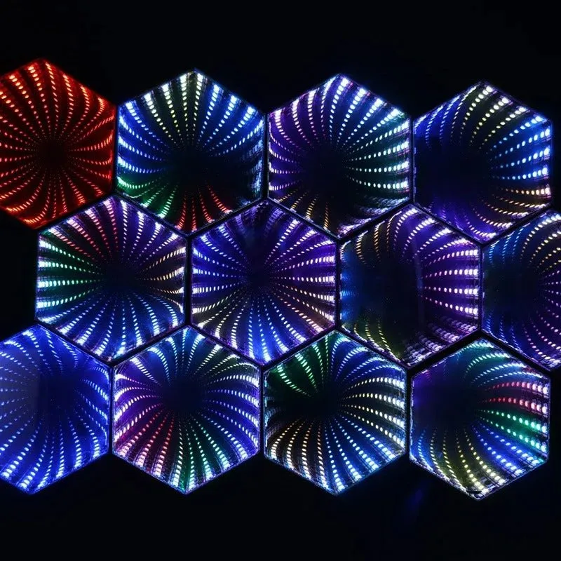 3D Infinity Mirror Tunnel Light - Hypnotic RGB Illumination