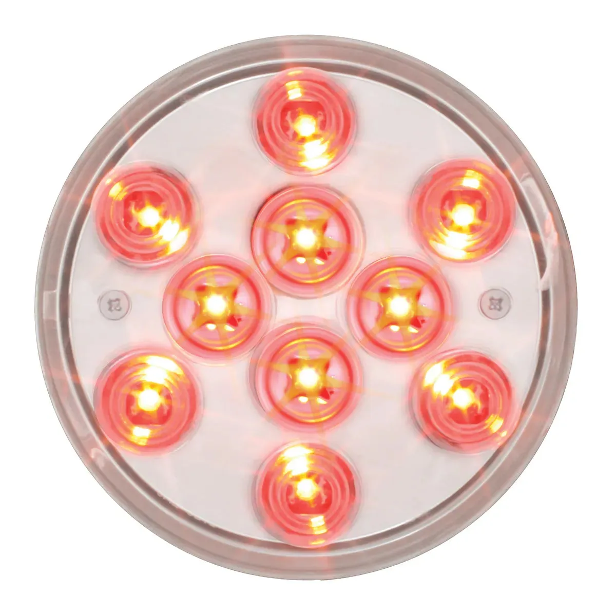 4" MEGA 10 PLUS RED/CLEAR 10 LED LIGHT