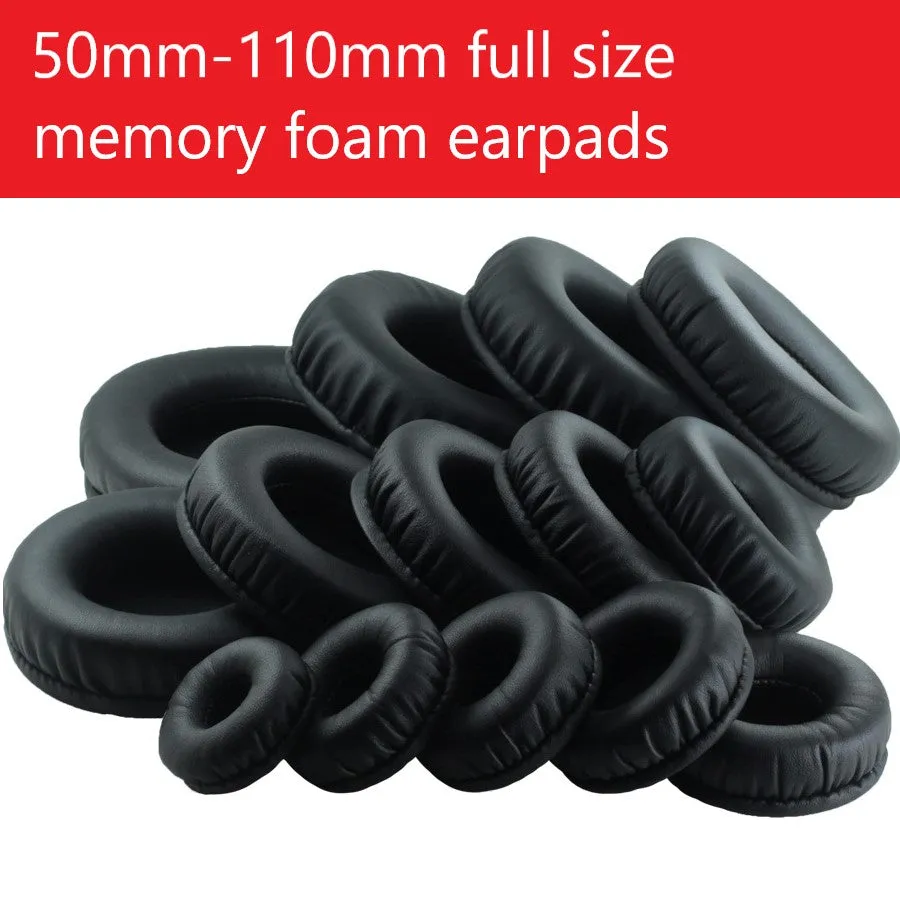 50mm 110mm Replacement Earpads Headphone General Cushion Round Protein Leather Memory Foam Ear Pads