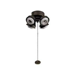 7 In. 4 LED Lights Turtle Fitter Ceiling Fan Light Kit, Olde Bronze Finish