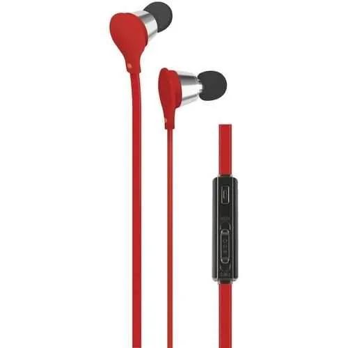 At&amp;amp;t Jive Noise-isolating Earbuds With Microphone &amp;amp; Volume Control (red) (pack of 1 Ea)