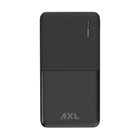 AXL XPB-1250 Power Bank 10000mAh Li-Polymer with 12W Fast Charging, Type C & Micro USB Input Ports, LED Battery Indicator & Multi Protection Technology for Smartphone & Tablet (Black)