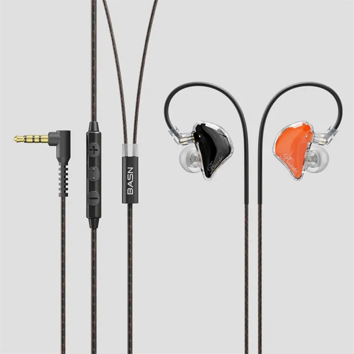 BASN Bmaster PRO 2-Pin Triple Drivers In Ear Monitor Headphones (Orange-Black)