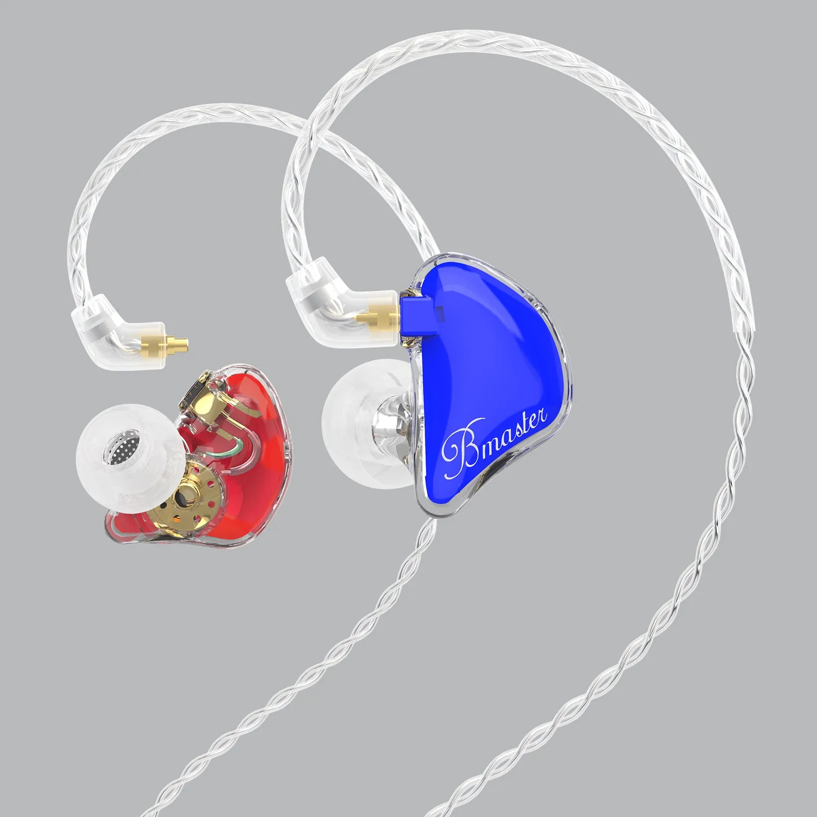 BASN Bmaster PRO Triple Drivers In Ear Monitor Headphones (Red-Blue)