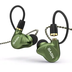 BASN Metalen 4 Drivers (2DD 2BA) In-Ear Monitor Headphones (Green)