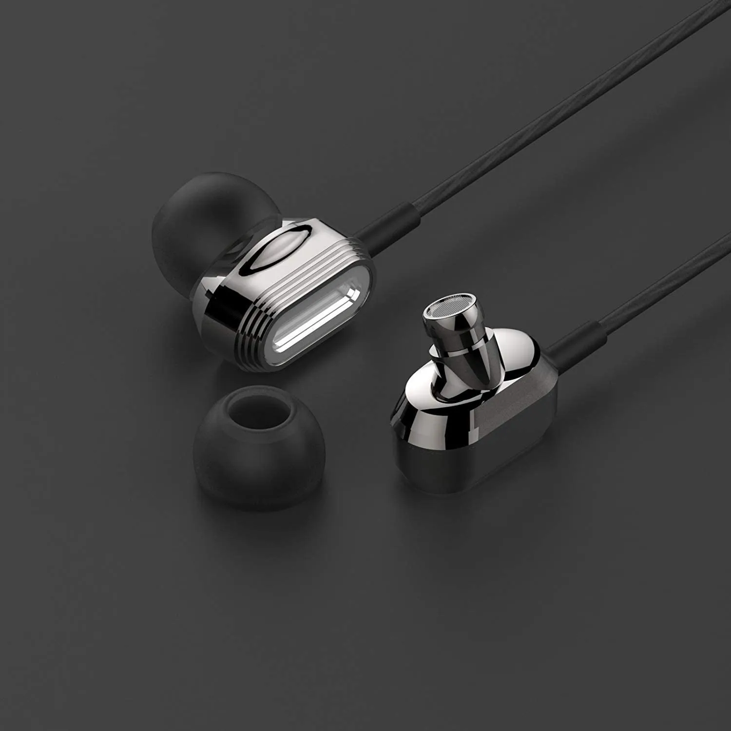 Betron ProX7 Noise Isolating Earphones, In Ear Headphones with Mic and Volume Control, Dual Driver Quality Headset, Black