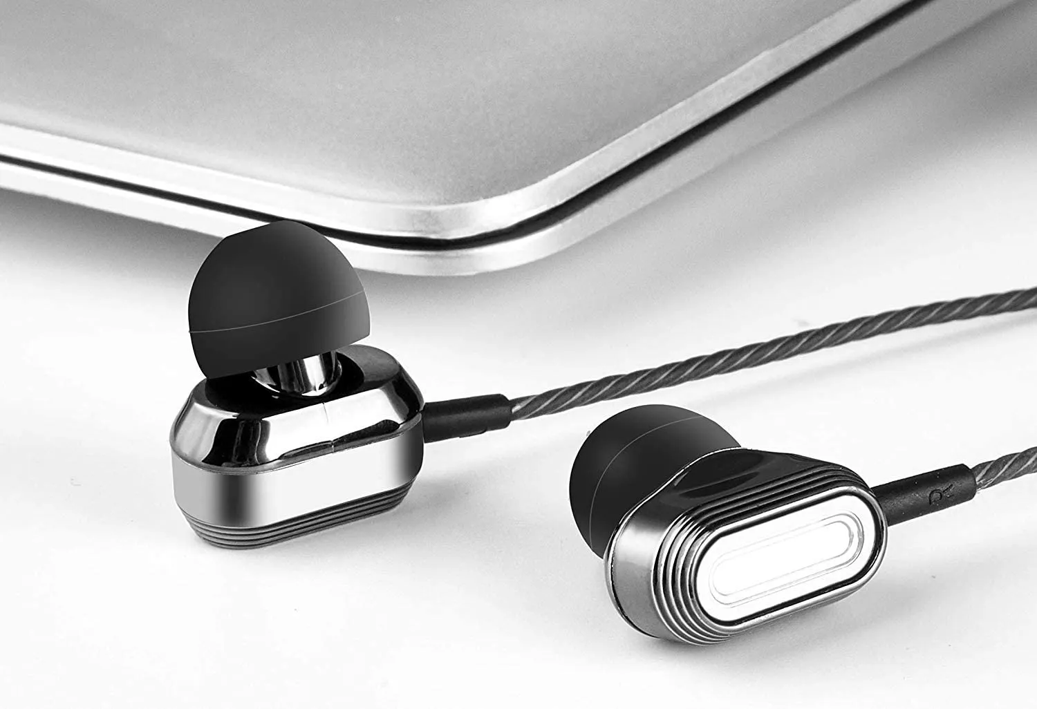 Betron ProX7 Noise Isolating Earphones, In Ear Headphones with Mic and Volume Control, Dual Driver Quality Headset, Black