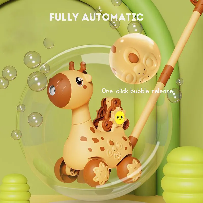 Bubble machine push toy for boys and girls Electric bubble machine kid's push-and-go toy