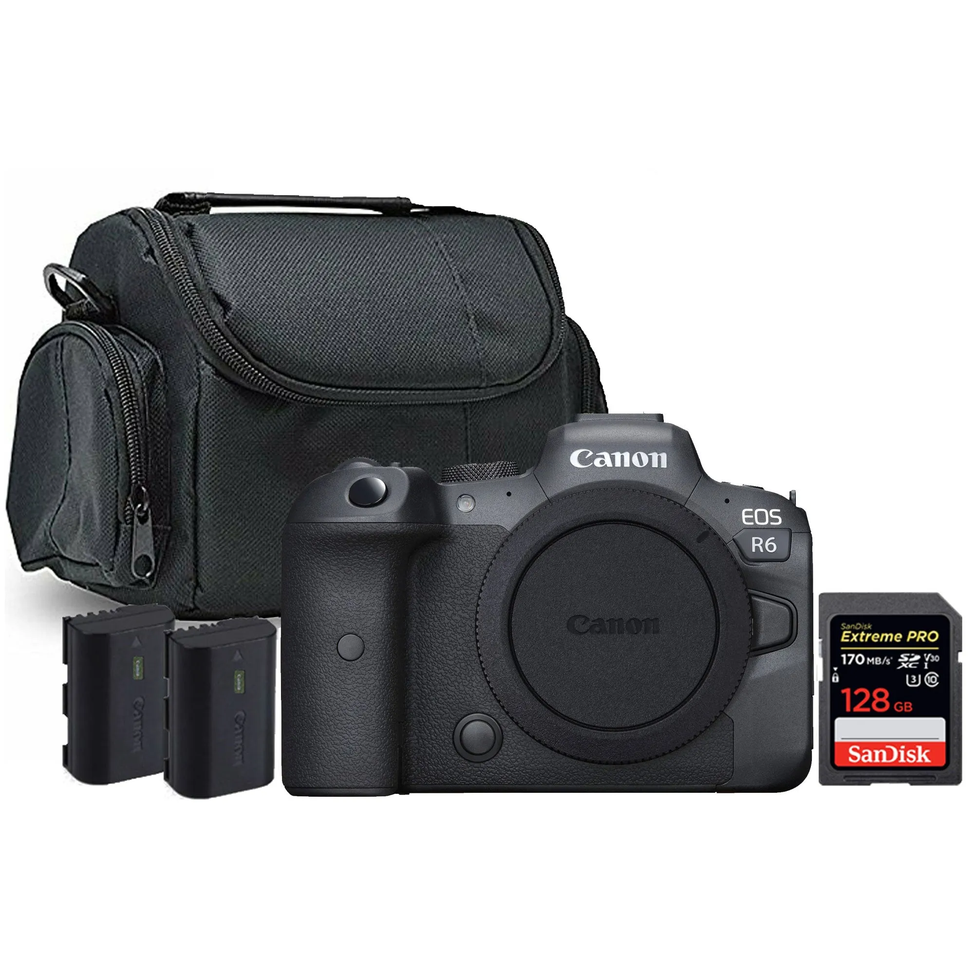 Canon EOS R6 Mirrorless Digital Camera Body with Extra Canon LP-E6NH Lithium-Ion Battery Top Bundle