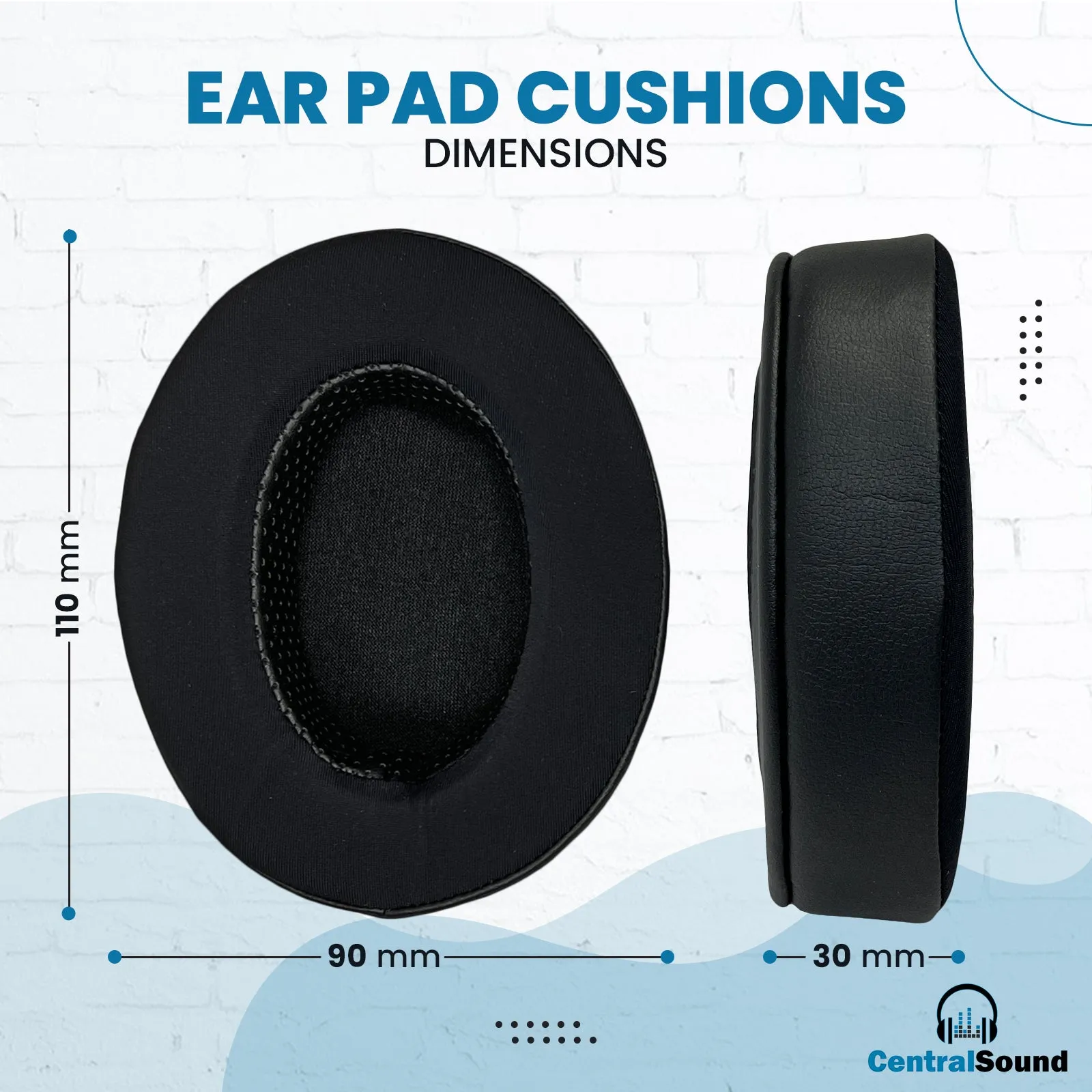 CentralSound Coolers XL Oval Cooling Gel Ear Pad Cushions for Audio-Technica Headphones