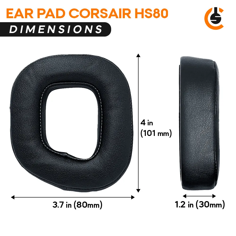 CentralSound Replacement Ear Pad Cushions for Corsair HS80 Gaming Headset