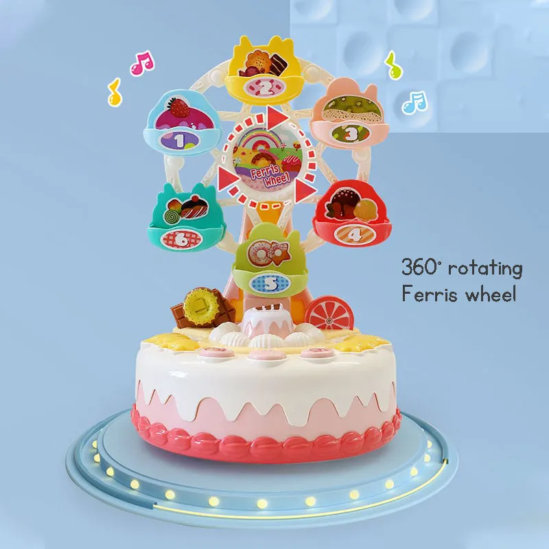 Educational Ferris Wheel Rotating Cake Truck Toy Musical Story Light Toy Boy and Girl Toy