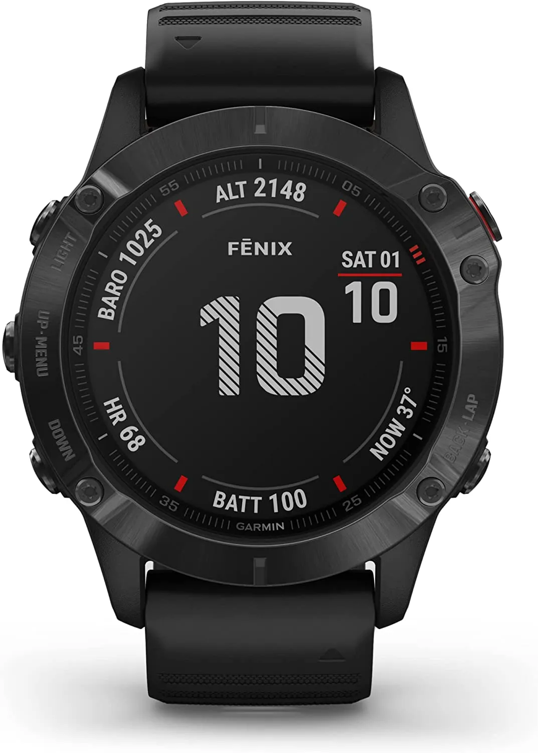 Garmin Fenix 6X Pro Premium Multisport GPS Watch features Mapping Music Grade-Adjusted Pace Guidance and Pulse Ox Sensors Black - Certified Refurbished