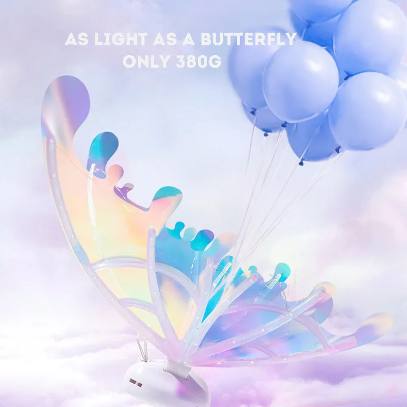 Girl's Electric Butterfly Wings Light-Up Toy with Music Fairy Wings Christmas Performance Prop