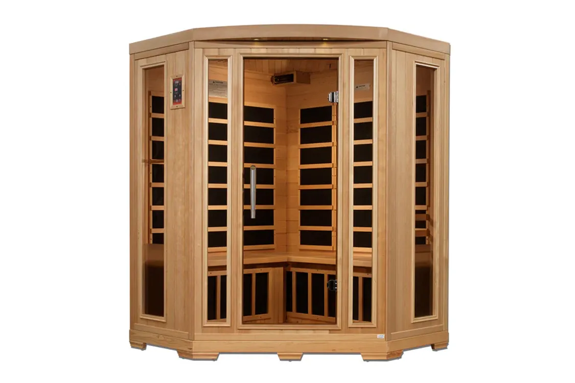 Golden Designs Pro 6 "Rebecca" 3 Person Corner Near Zero EMF Far Infrared Sauna