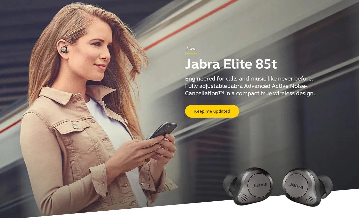 Jabra Elite 85T True Wireless Active Noise Cancellation Earbuds with 6 built-in mics