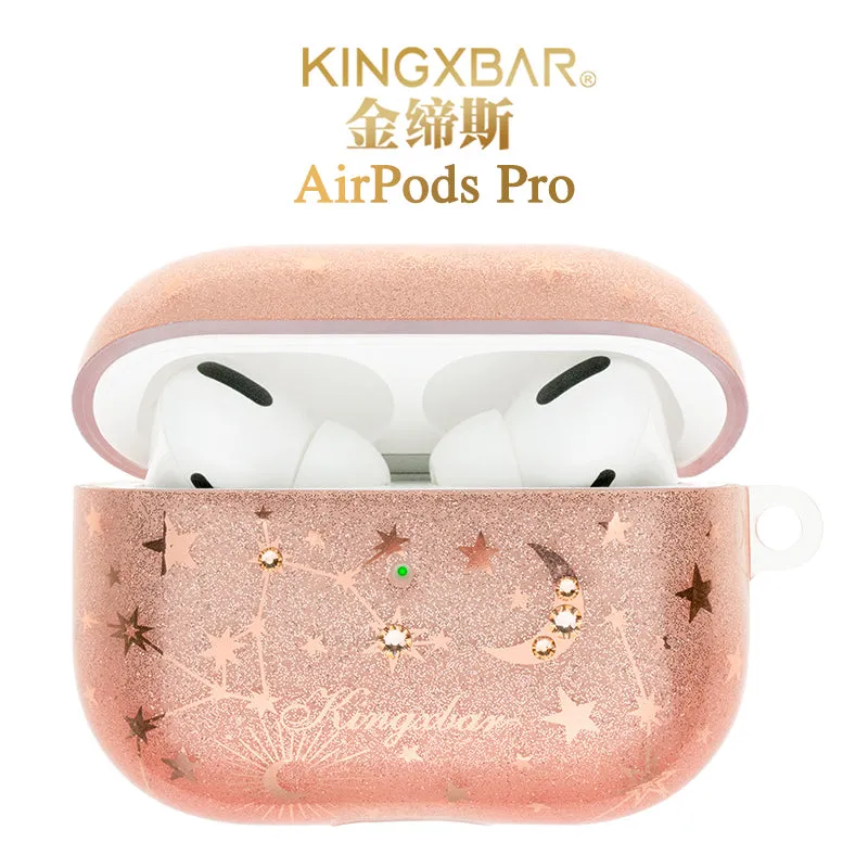 KINGXBAR Swarovski Crystals Soft TPU Apple AirPods Charging Case Cover