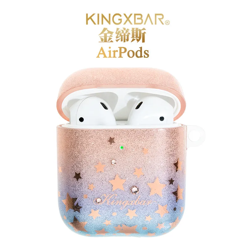 KINGXBAR Swarovski Crystals Soft TPU Apple AirPods Charging Case Cover