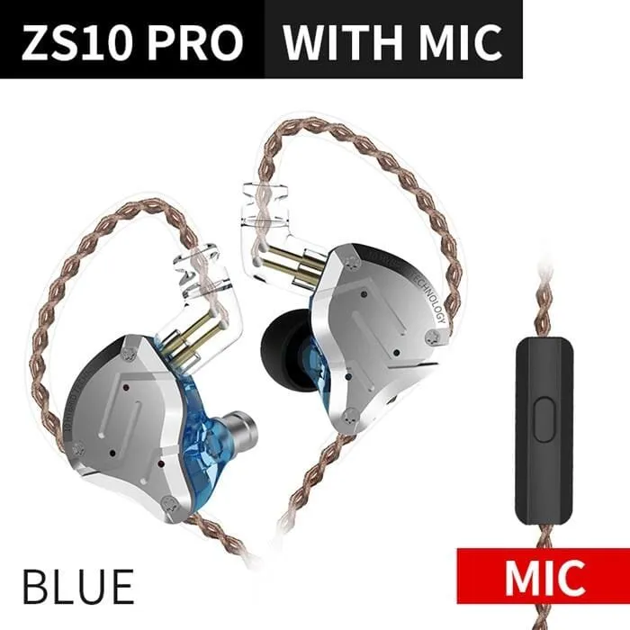 KZ ZS10 Pro Aptx HD Cable In Ear Hybrid 4BA 1DD Hifi Bass Earphones