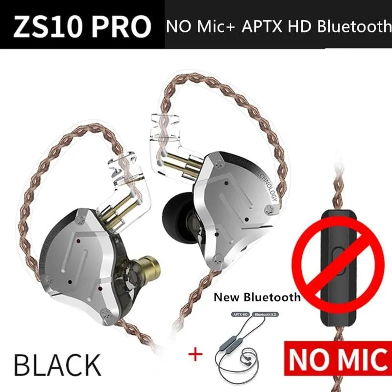 KZ ZS10 Pro Aptx HD Cable In Ear Hybrid 4BA 1DD Hifi Bass Earphones