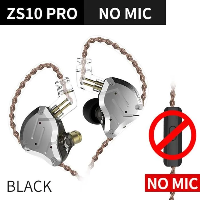 KZ ZS10 Pro Aptx HD Cable In Ear Hybrid 4BA 1DD Hifi Bass Earphones