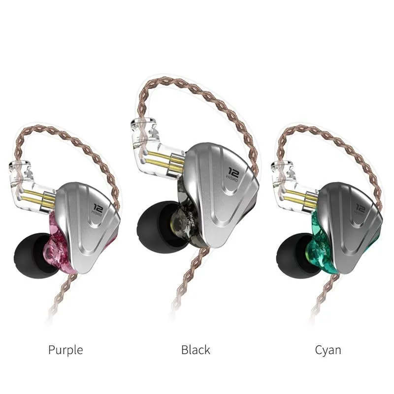 KZ ZSX Terminator Metal 5BA 1DD Hybrid 12 Units HIFI Bass IEM Earbuds