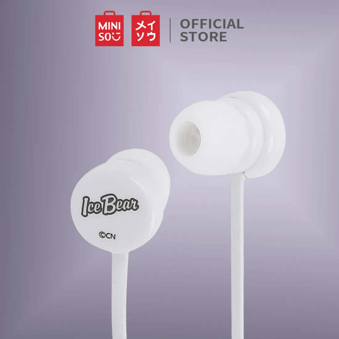 MINISO x We Bare Bears - In-Ear Headphones With Mic & Free Storage bag