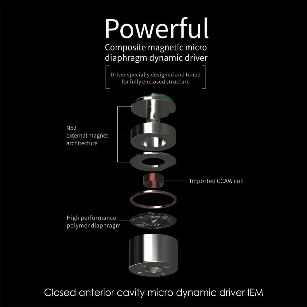 Moondrop Quarks Closed Anterior Cavity Micro Dynamic Driver In-Ear Earphone