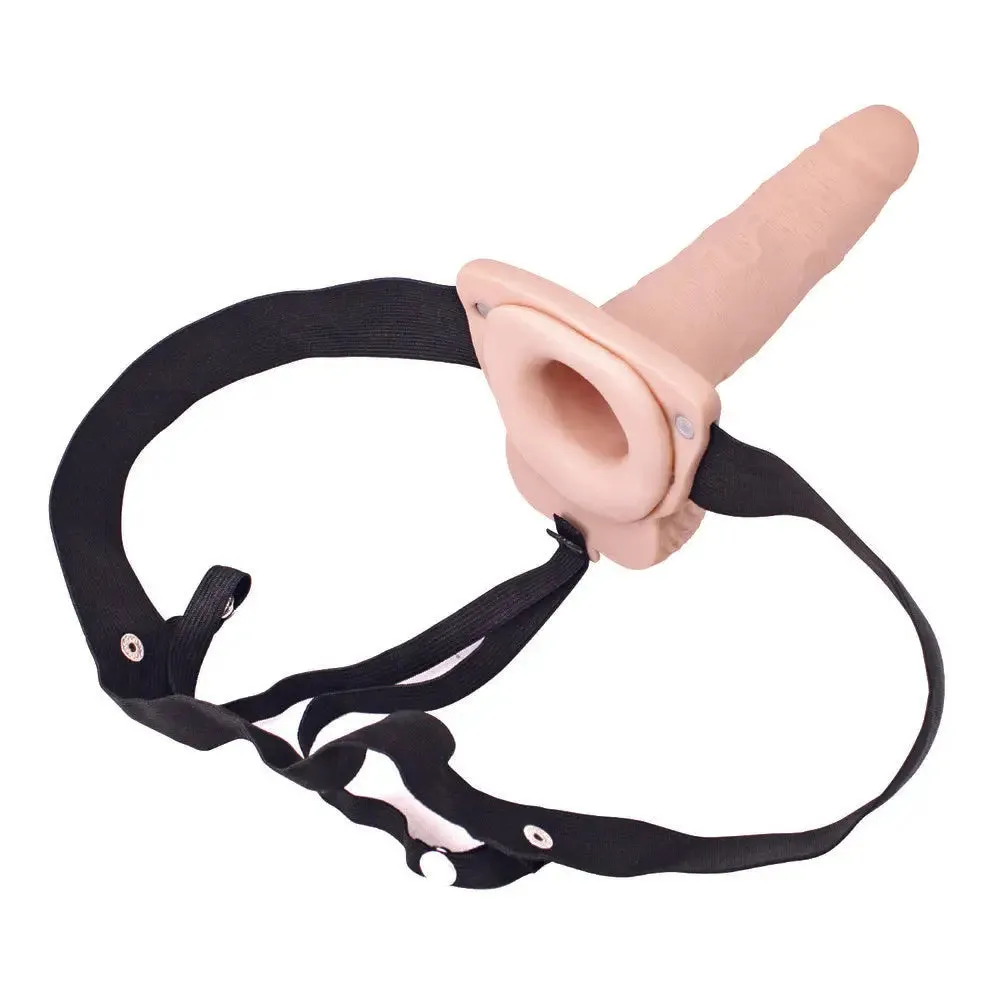 Nasswalk Toys Flesh Pink Rechargeable Hollow Strap on Dildo