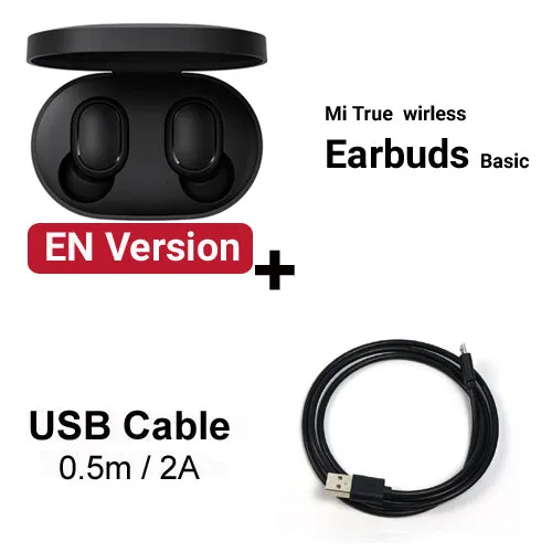 Original Xiaomi Redmi Airdots Xiaomi Wireless earphone Voice control Bluetooth 5.0 Noise reduction Tap Control