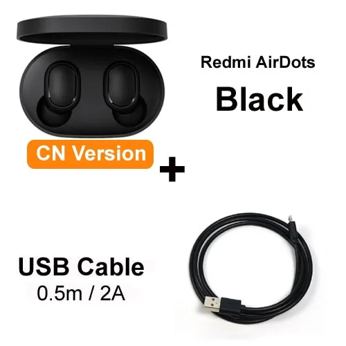 Original Xiaomi Redmi Airdots Xiaomi Wireless earphone Voice control Bluetooth 5.0 Noise reduction Tap Control