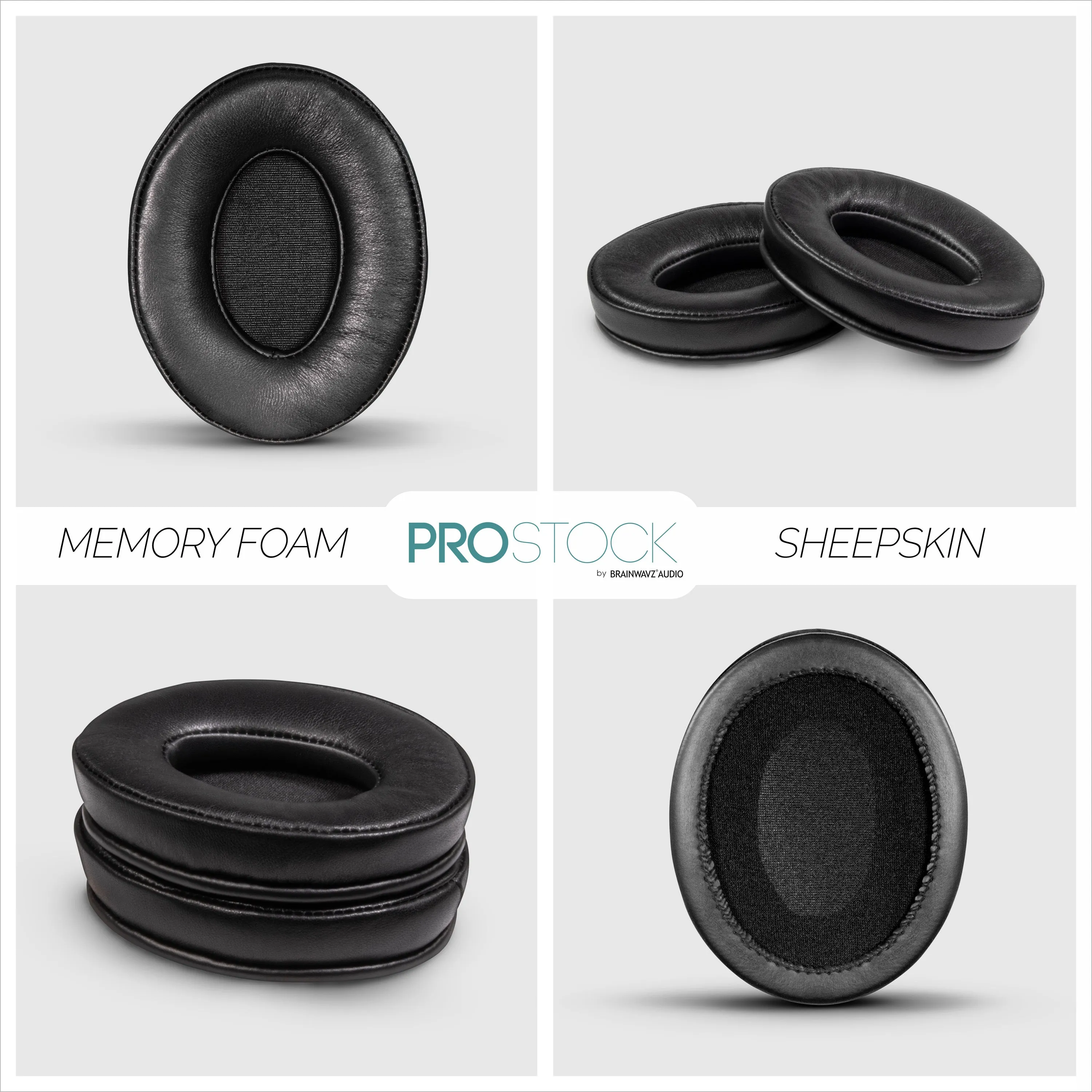 ProStock ATH M50X & M Series Replacement Earpads - Custom Designed Shape with Memory Foam - Sheepskin Leather