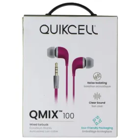 Quikcell QMIX 100 Series Wired 3.5mm Earbuds - Pink