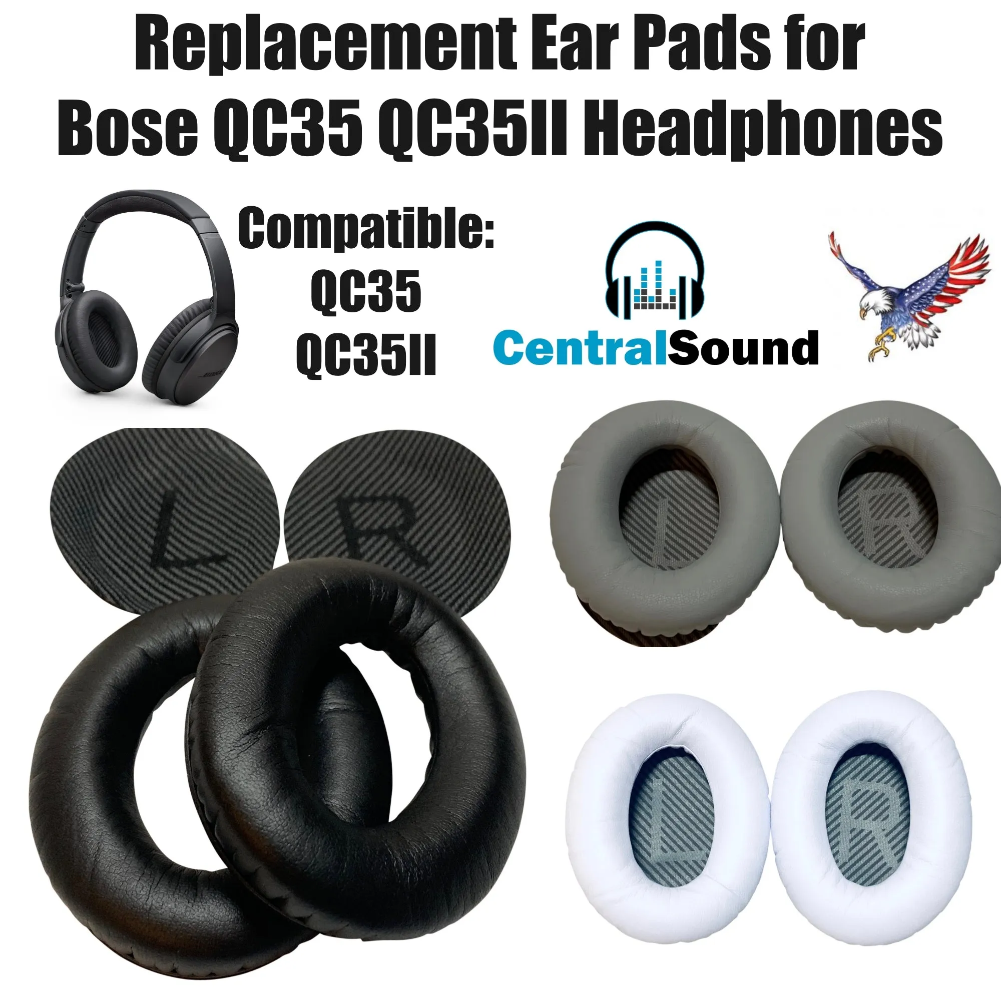 Replacement Ear Pads Cushion for QuietComfort 35 QC35 QC35II Bose Headphones