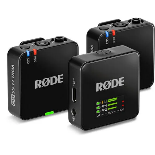 RODE Wireless GO (Gen 3) 2-Person Compact Digital Wireless Microphone System/Recorder (2.4 GHz, Black) with Two Transmitters