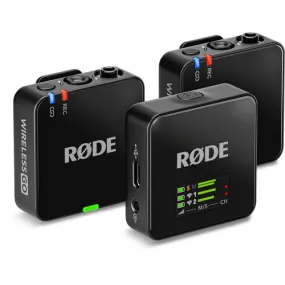 RODE Wireless GO (Gen 3) 2-Person Compact Digital Wireless Microphone System/Recorder (2.4 GHz, Black) with Two Transmitters