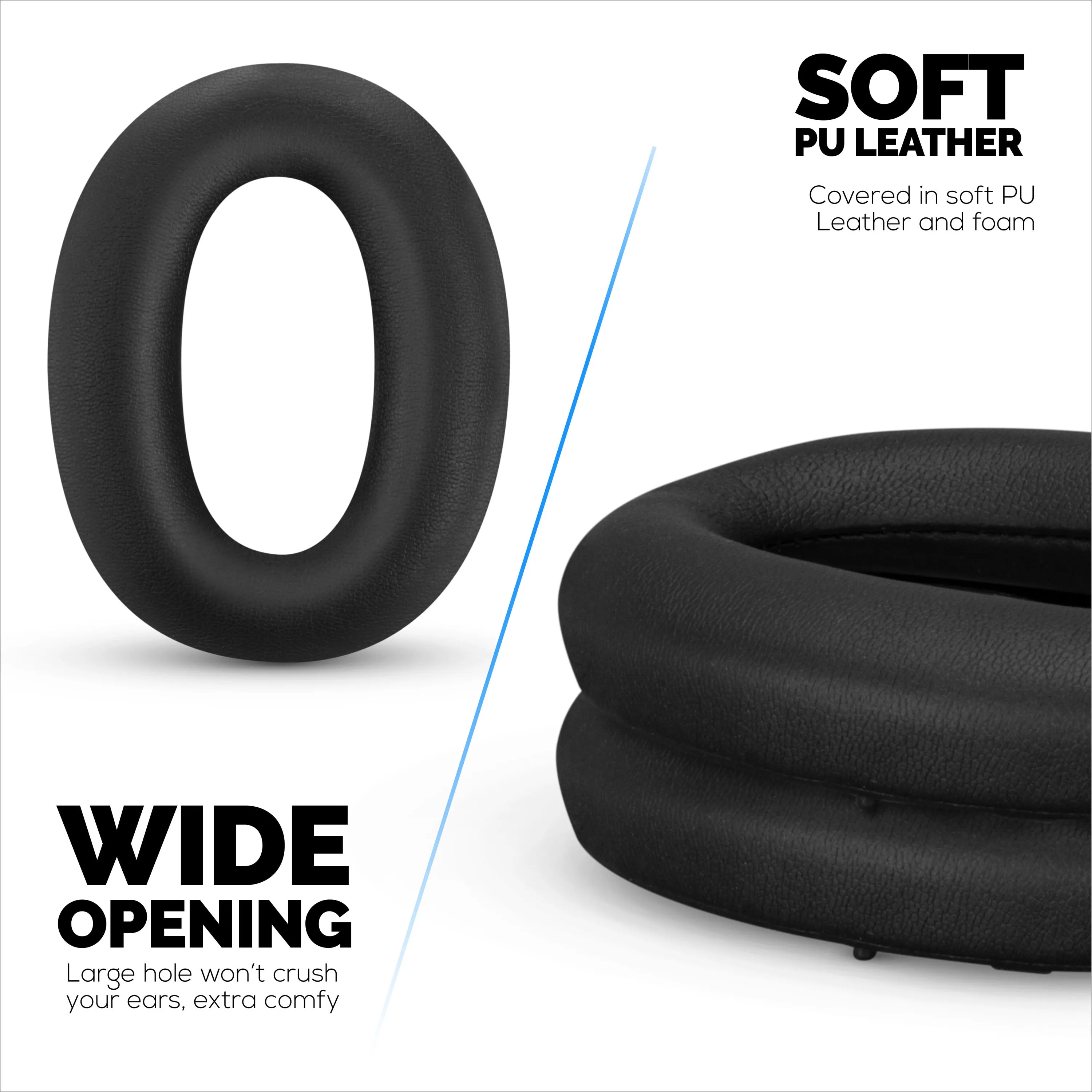 Sony WH-1000XM2 & MDR-1000X Replacement Earpads - Soft PU Leather & Memory Foam Ear Pad Cushions For Extra Comfort, Easy & Quick Installation