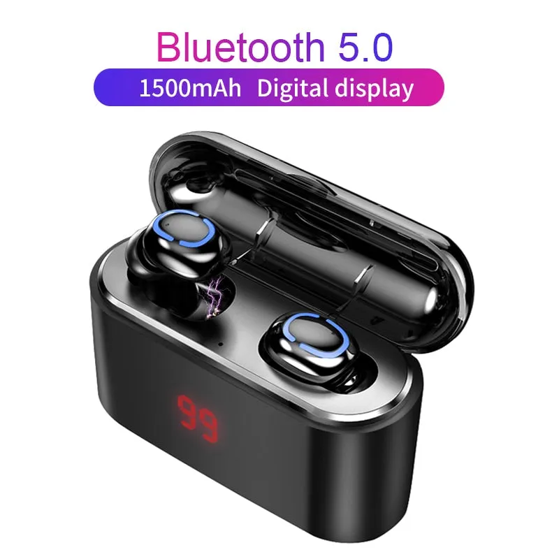 True Bluetooth 5.0 Earphone HBQ TWS Wireless Headphons Sport Handsfree Earbuds 3D Stereo Gaming Headset With Mic Charging Box