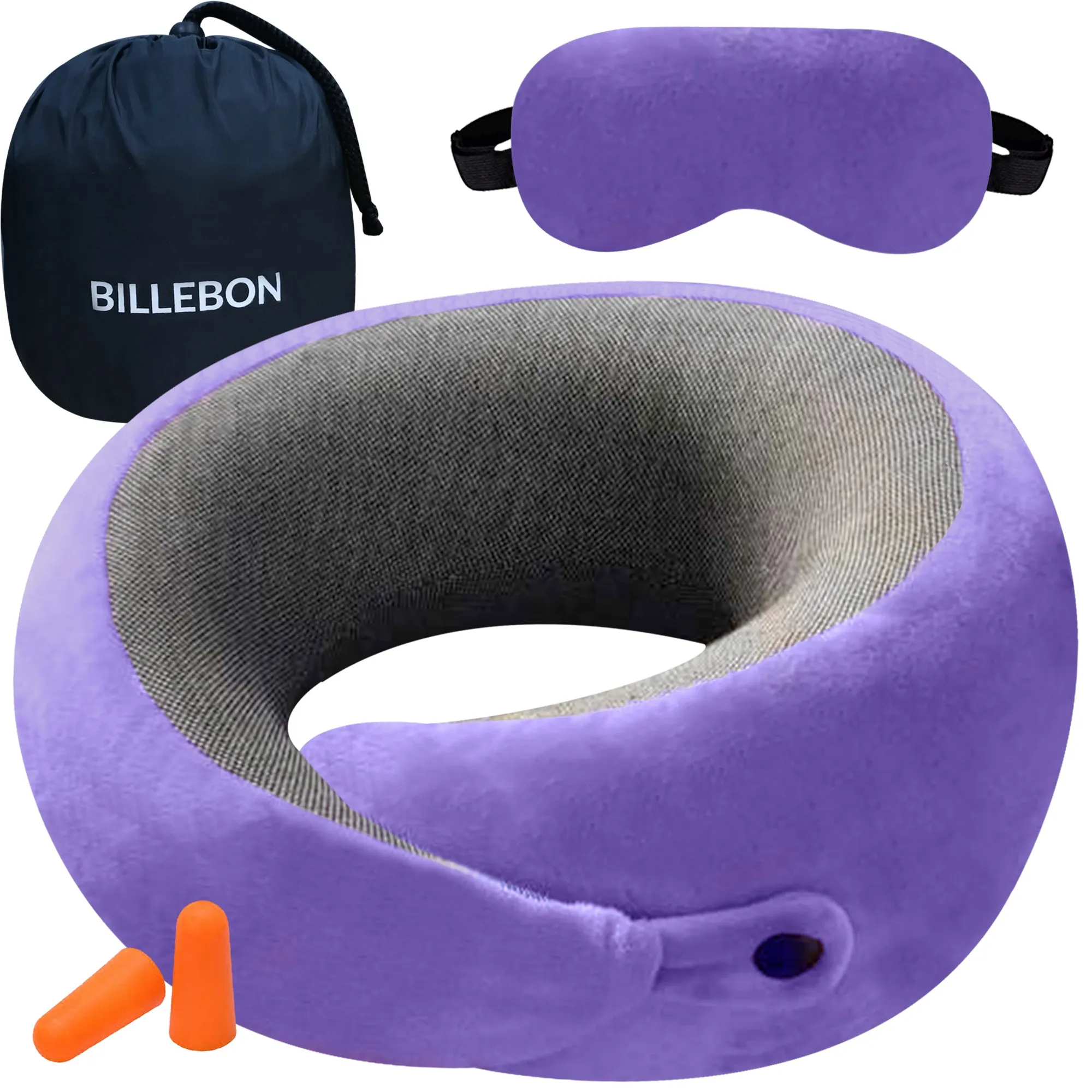 Ultrasoft Memory Foam Neck Pillow with Eye Mask and Carry Bag