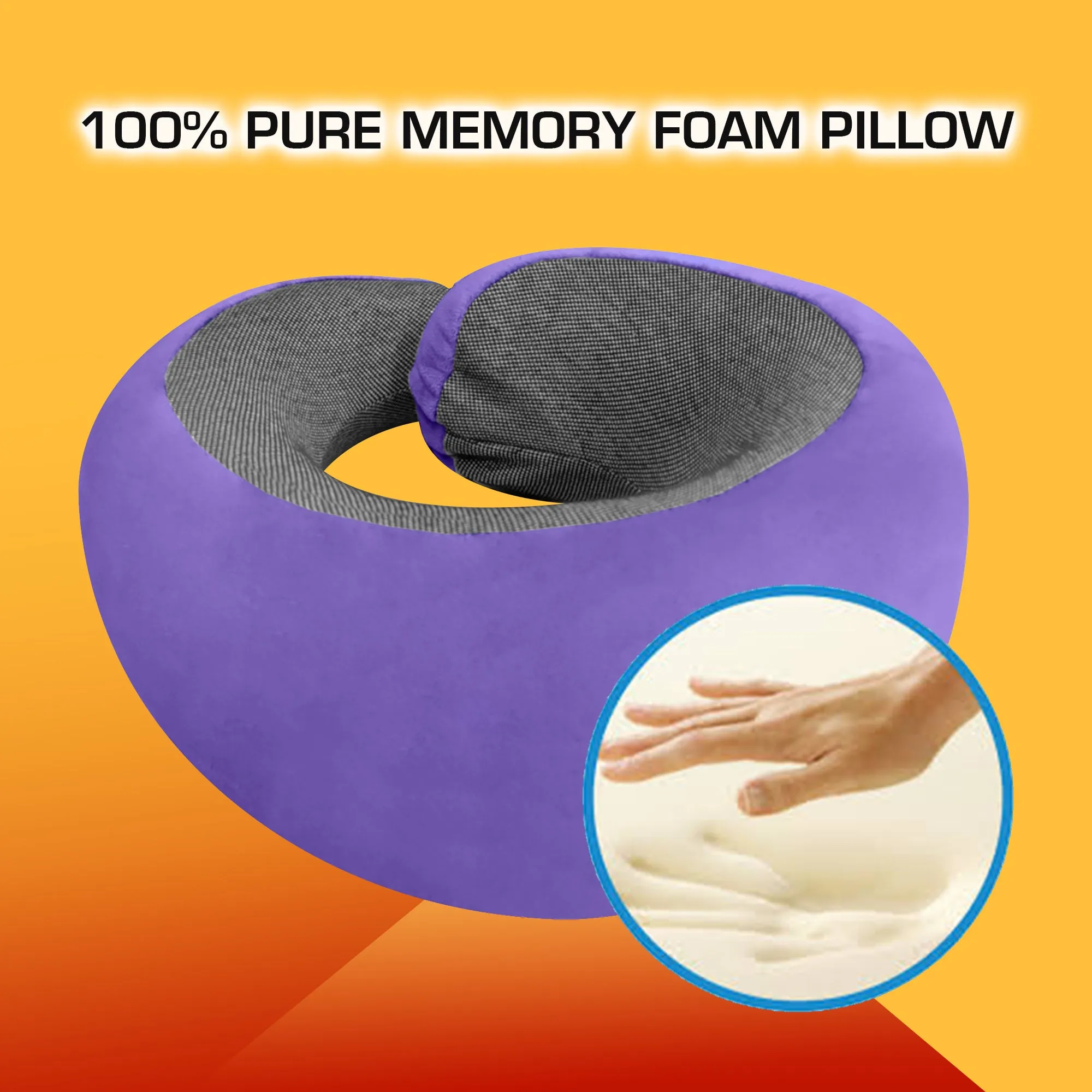 Ultrasoft Memory Foam Neck Pillow with Eye Mask and Carry Bag