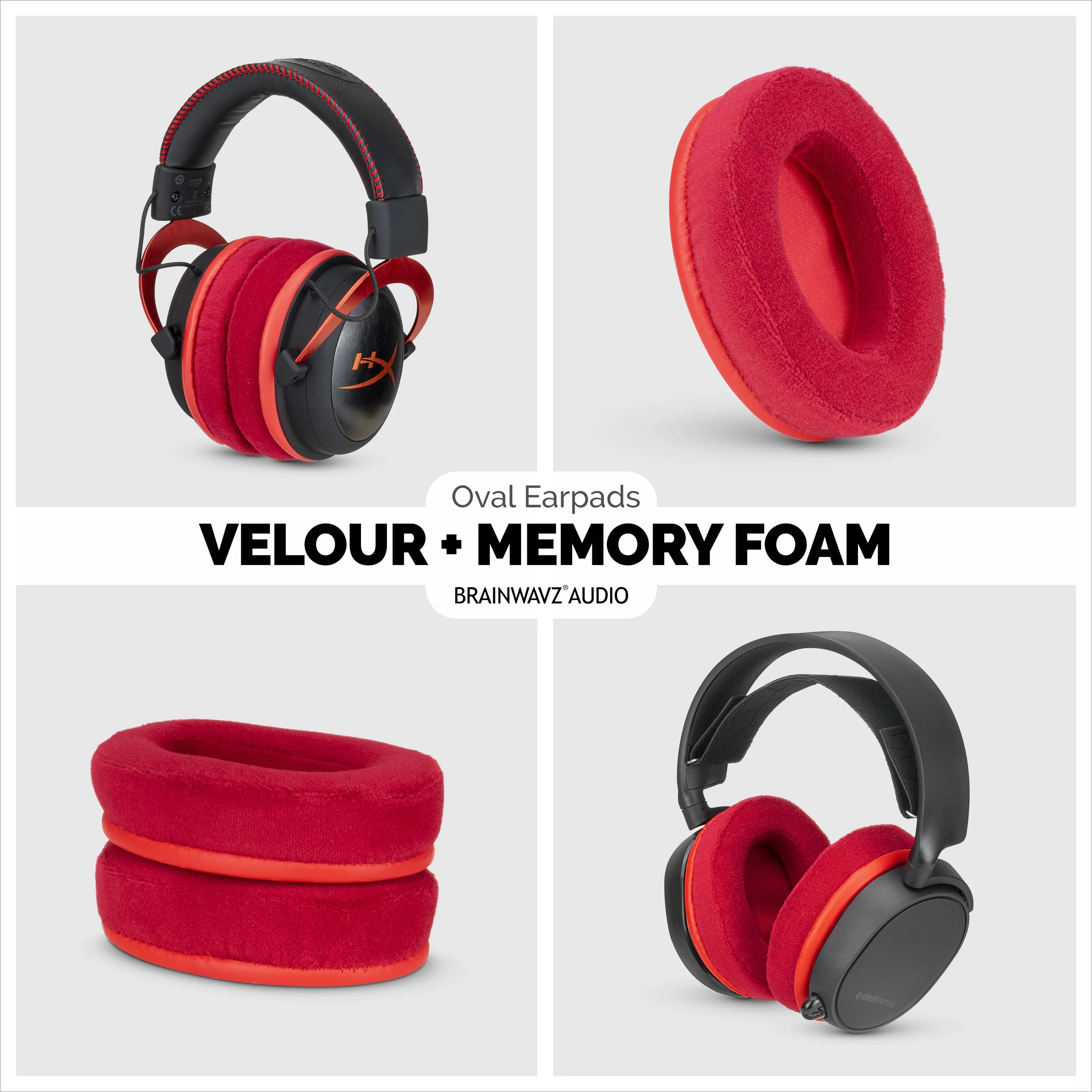 Velour Oval Replacement Earpads - Suitable for many Headphones